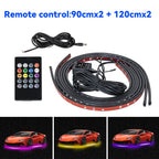 4IN1 LED Strip Car Bottom Underglow Light Flexible LED Underbody Light Auto Decorative Ambient Atmosphere Lamp DRL For Car 12V