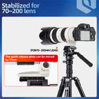 Fotopro Tripod Head Lightweight Panoramic Camera Video Head with Vertical Horizontal Shooting Quick Release Plate for DSLR Camer