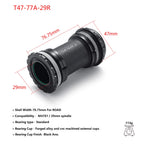 T47 Threaded Bottom Bracket for Road Bikes Ceramic/Steel Bearings Smooth Pedaling 68/77/85.5mm Axle Compatibility 24mm & DUB