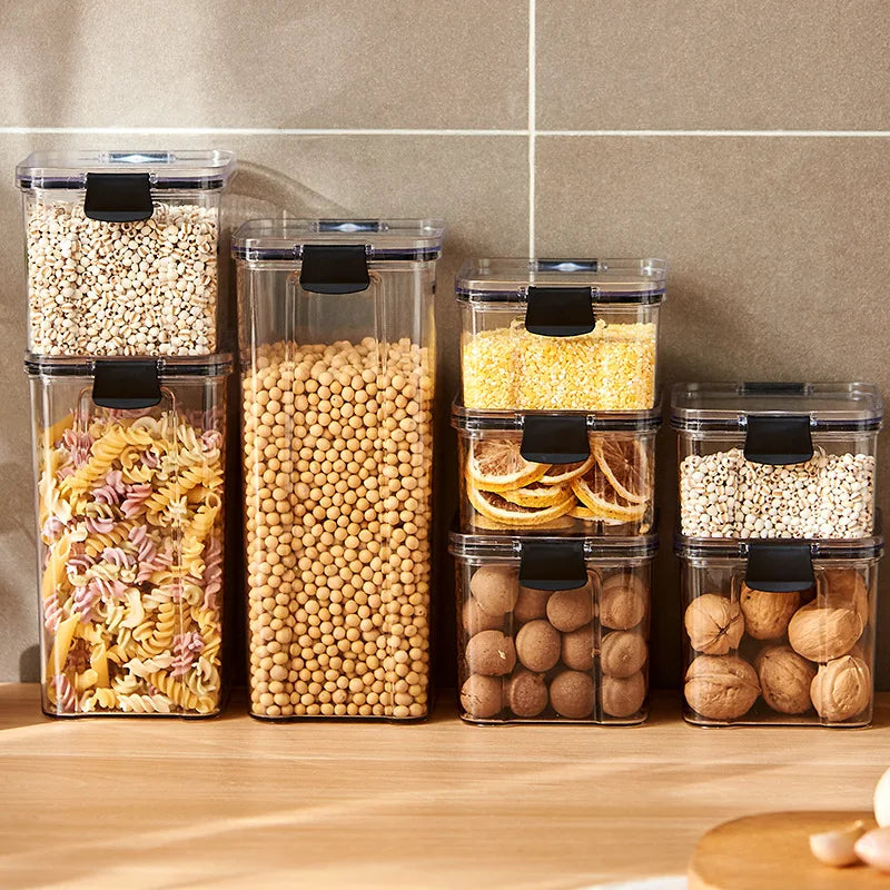 2/4PCS Sealed Jars Sets Stackable Kitchen Grain Srorage Sealed Containers Fridge Fresh Keep Boxes Seasoning Set Multigrain Tank
