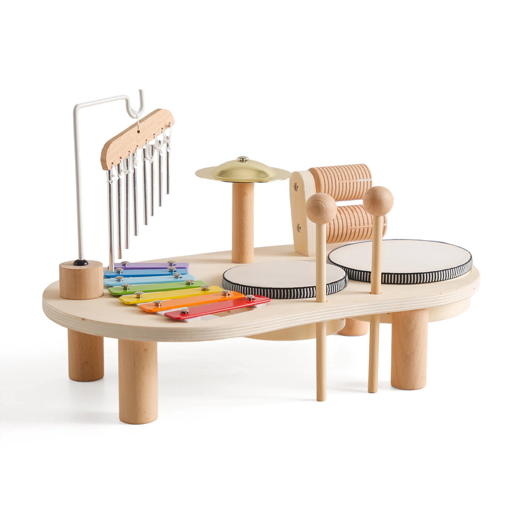 7pc Sets Music Toys for Children Music Instruments Girl Toys Wooden Cartoon Educational Instruments Children's Toys Instruments