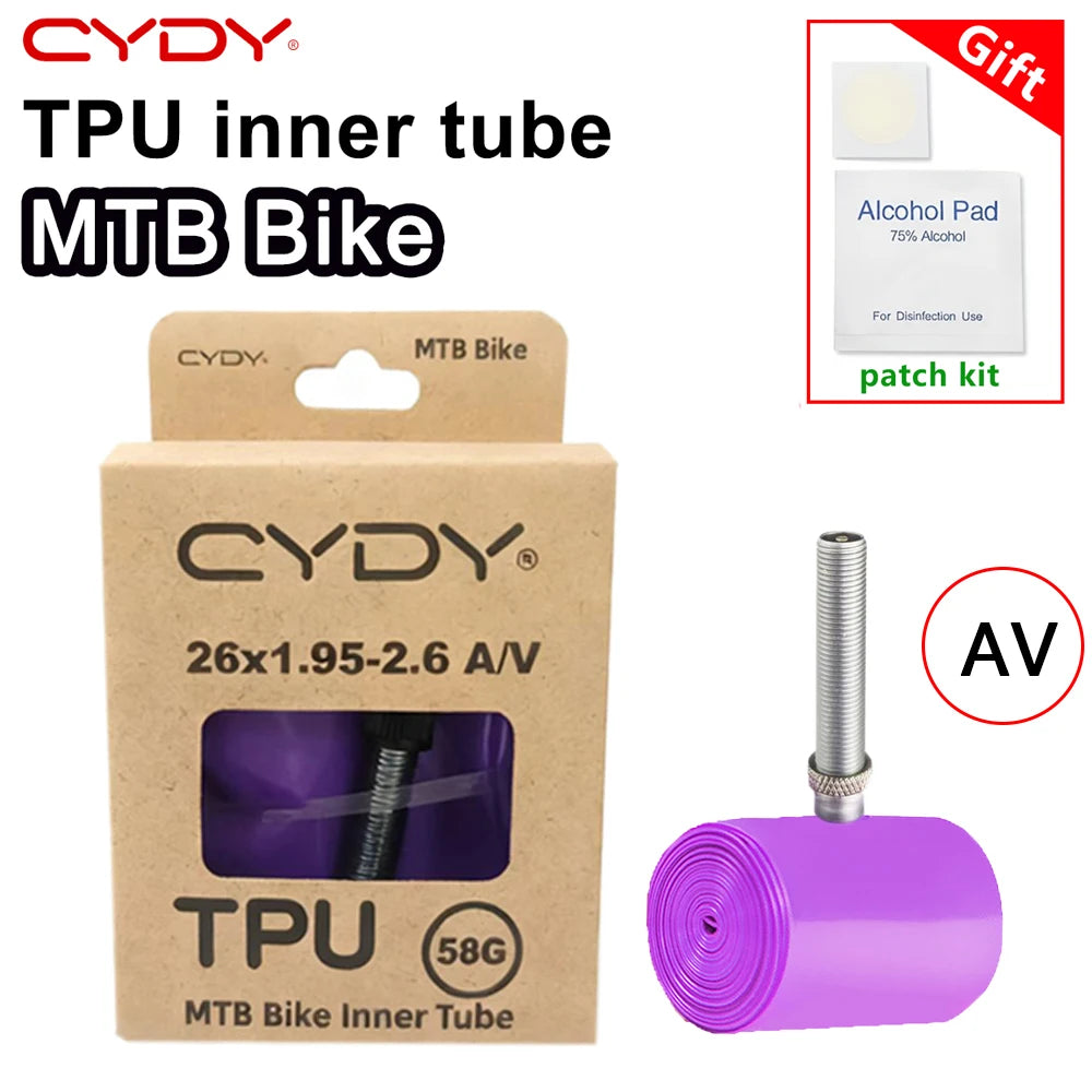 CYDY TPU MTB Bike Inner Tube Camera 29 26 27.5 29x1.95-2.6 Inch Mountain Bicycle Tire Schrader Valve AV pneu 29er Cycling Tube