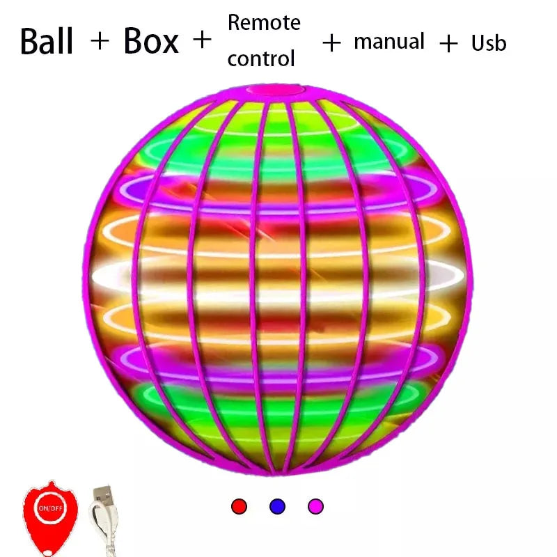 Flying Ball Boomerang Flyorb Magic With LED Lights Drone Hover Ball Stress Release Flying Spinner Fidget Toys Kids Family Gifts