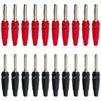 20/100Pcs 4mm Banana Plug Connectors Black And Red High Current Insulated Shrouded Stackable Connector Screw Connection