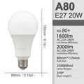 A60 20W / 4000K Daylight / AC220-240V