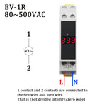 18MM Din Rail Mount Single Three Phase Voltage Meter AC 80-500V Modular Voltmeter Gauge Indicator LED Digital Display Detector