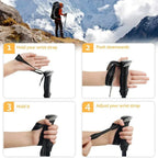Super Light Telescopic Trekking Poles Portable Nordic Walking Sticks for Outdoor Camping Hiking Easy to Fold Alpenstock