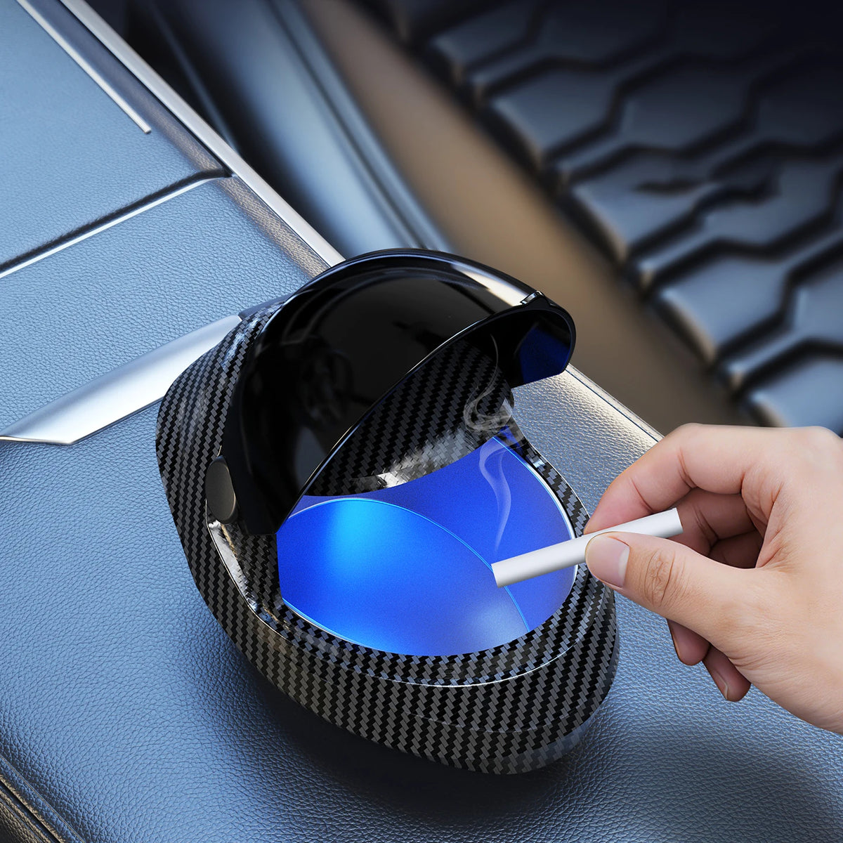 New carbon fiber motorcycle helmet shaped ashtray, suitable for car, home, office, and as a high-end creative decoration