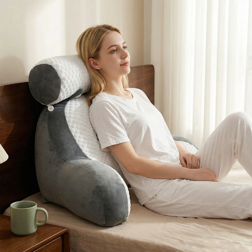Reading Pillow for Adults, Ergonomic Back Wedge Support, with Cooling Cover for Watching TV, Gaming, Working & Recovery