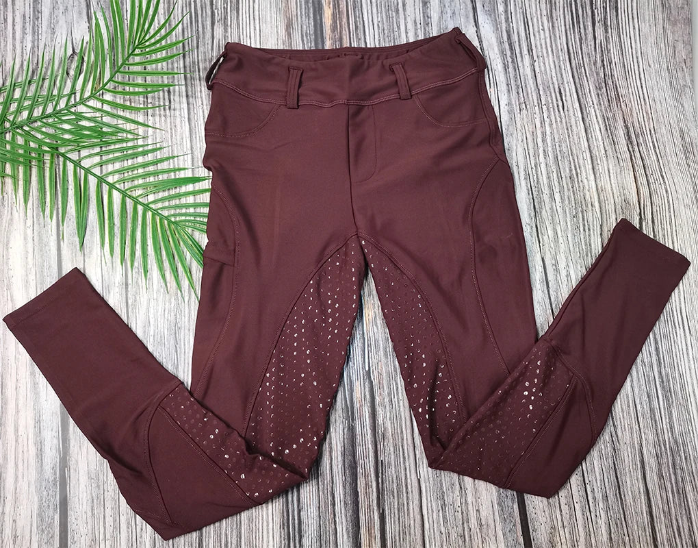 MXLLINA Western Full Seat Grip Woman Riding Tights Silicone Horseback Leggings Equestrian Riding Pants Breeches Clothes