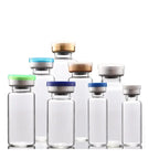 (100pcs) 2ml 5ml Vials with Rubber Stopper Flip Off Caps or Al Caps Glass Bottles
