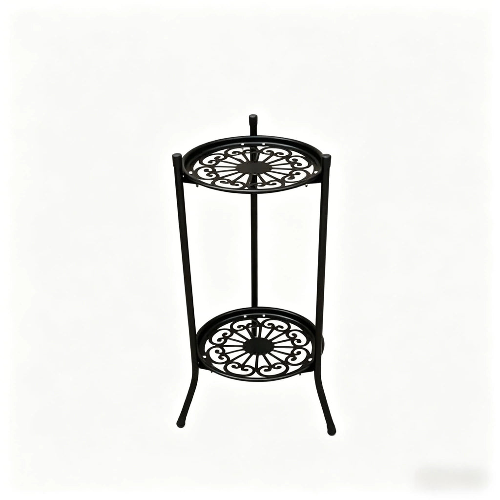 1 Pack, 2-Tiered Tall Plant Stand Metal Plant ShelfSupports Rack For Indoor Outdoor Home Decoration