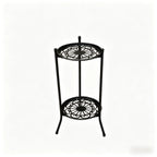 1 Pack, 2-Tiered Tall Plant Stand Metal Plant ShelfSupports Rack For Indoor Outdoor Home Decoration