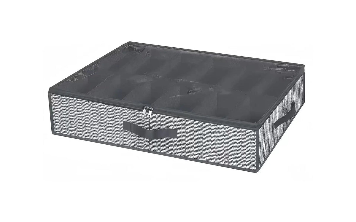 1 Piece Under Bed Shoe Storage Organizer, can accommodate 12 to 16 pairs of shoes, with transparent window, breathable, foldable