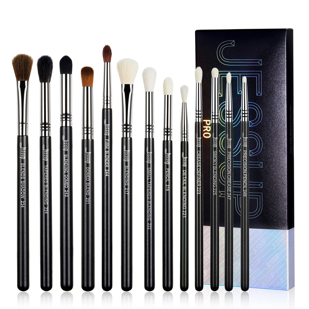 Jessup Eye Makeup Brushes set Professional Eye Blending Brush Synthetic Blends Shadow Crease Pencil Smoky T338