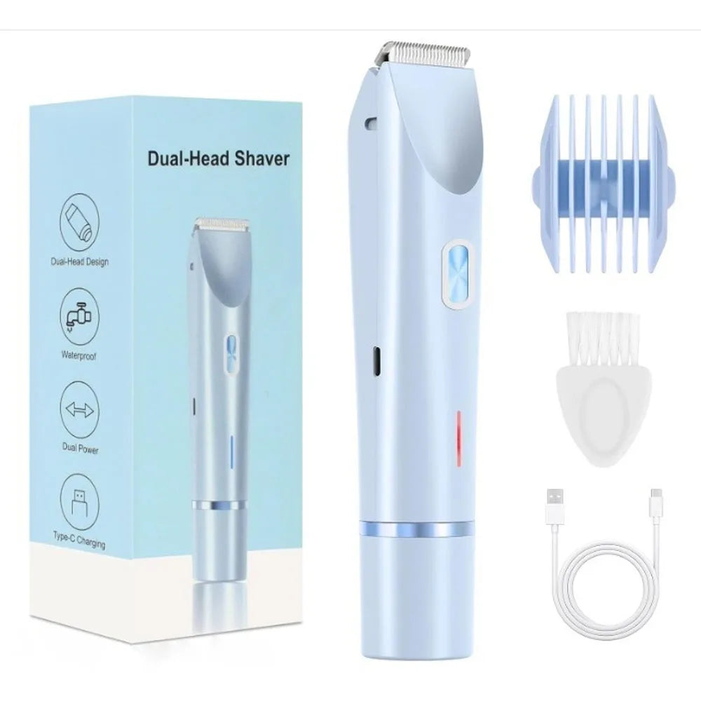 Electric Shaver for Woman Double Head Dual Purpose Female Razor Body Epilator Leg Underarm Bikini Electric Hair Remover Trimmer
