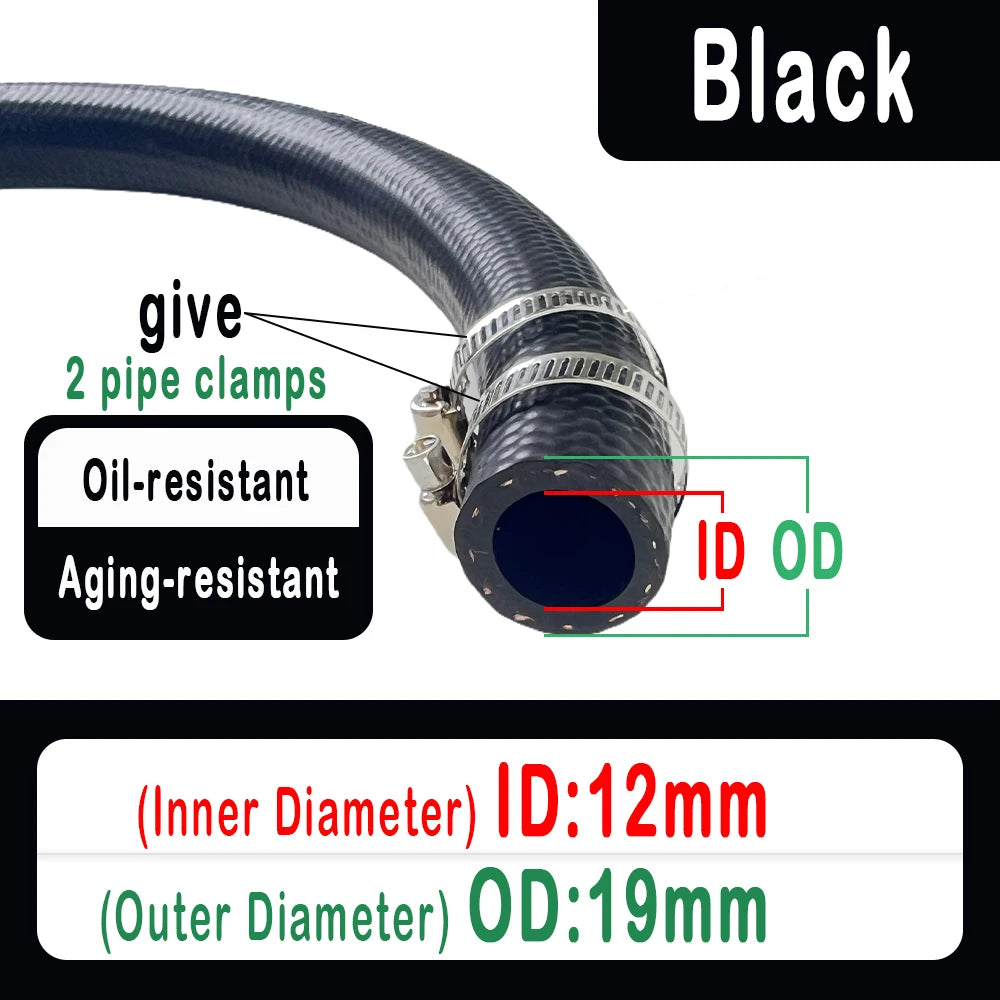 Car Motorcycle Truck Van Fuel line hose NBR Oil Resistant Diesel Hose Vacuum Hose ID 4 5 6 8 10 12 14 16 19 20 22 25 mm Oil Pipe