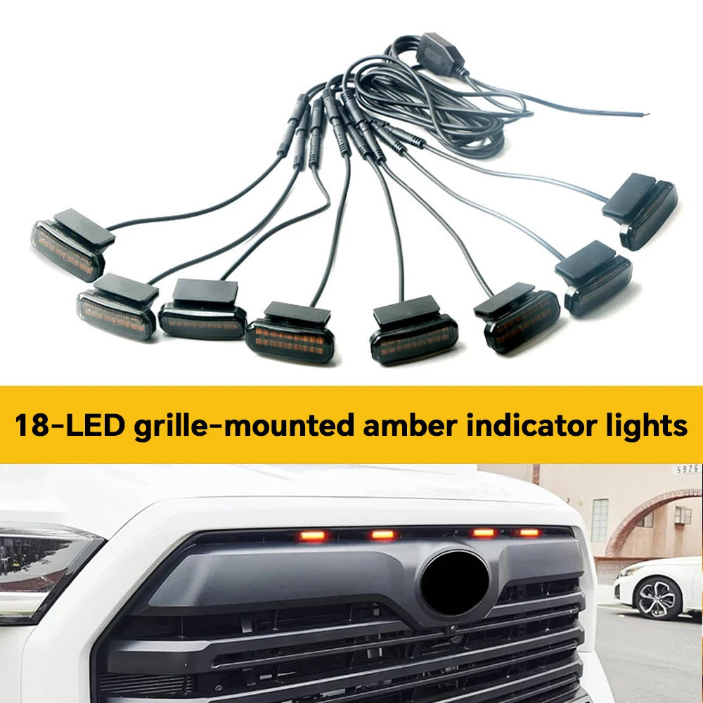 18LED Front Grille Light Universal model Car Daytime Running Light Wheel Eyebrow Lamp For Pickup Offroad 12V
