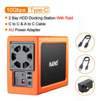 MAIWO 2 Bay Array Case 3.5-inch Desktop Serial Hard Drive Box RAID Storage Expansion Mobile Mechanical Shell External Hard Drive