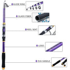 Sougayilang 1.8-3.3M Telescopic Fishing Rods 6-8 Sections Ultralight Glass Fiber Carp Fishing Rods Spinning Pole Fishing Tackle