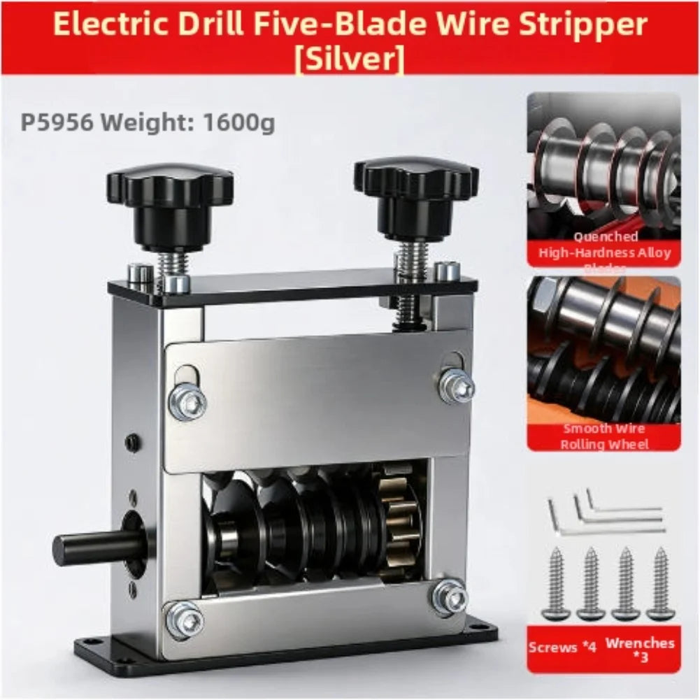 Manual Dual-Drive Wire Stripper Tool for Scrap Copper Wire Cables, 1-17mm