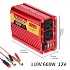Car Power Inverter DC 12V/24V to AC 110V 60Hz 600W-2500W Vehicle Converter