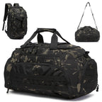 3-in-1 Tactical Gym Backpack with Shoe Compartment Convertible Duffel Sling Bag for Men Women Weekender Overnight Travel Bag