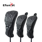 Golf Headcover Golf Wood Cover PU Leather Golf Club Covers For Driver Fairway Hybrid Waterproof Protector Set Golf Accessories