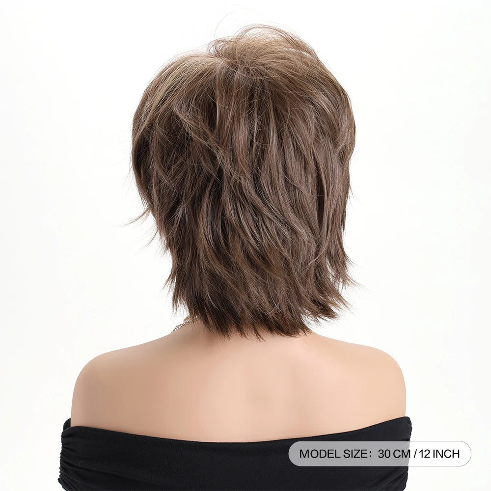 10 Inch Natural Synthetic Wigs for Women Short curly  Wig Daily Party Heat Resistant Hair