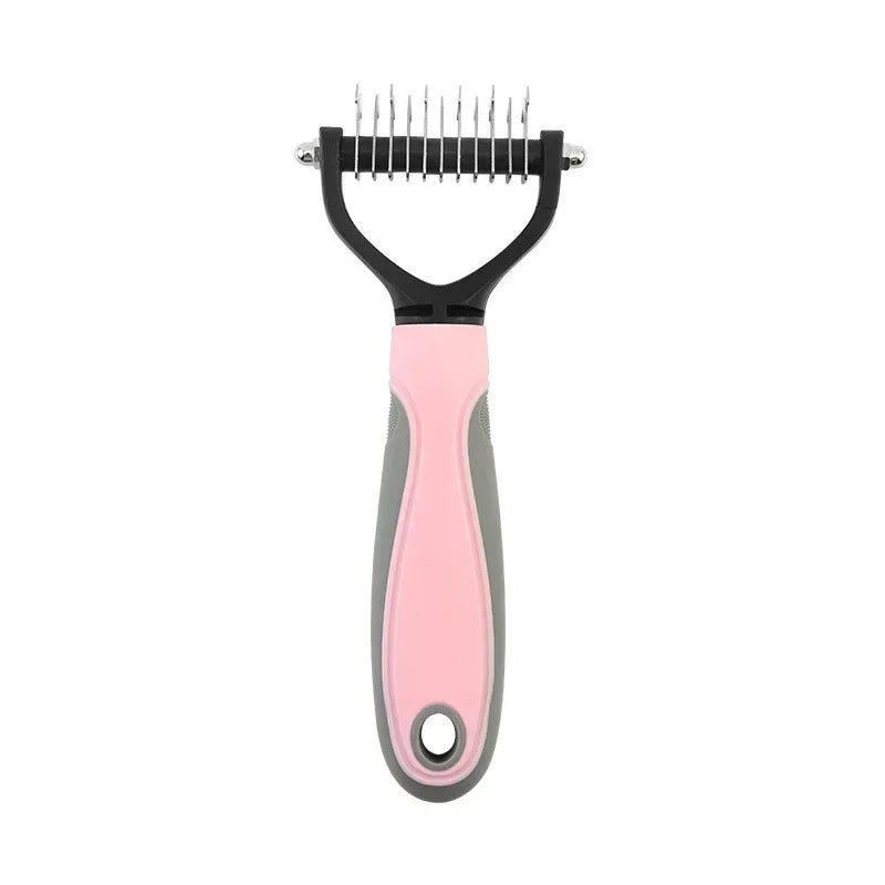 Cat Hair Removal Comb Dog Hair Removal Brush Stainless Steel Double Sided Pet Grooming Brush Removing Tangles Cat Accessories