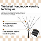 Wholesale MASSCAKU 10cases/lot 0.07mm Thickness Waterproof W Design Eyelashes Wispy Handmade Premade Volume Fans Eyelash Bundles