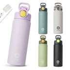 FEIJIAN Thermos Bottle with Straw 600ml 720ml Stainless Steel Thermal Cup Car Insulated Flask Water Tumbler for Outdoor Sports