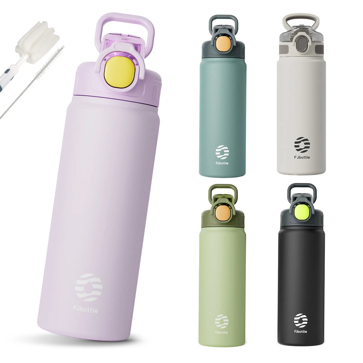 FEIJIAN Thermos Bottle with Straw 600ml 720ml Stainless Steel Thermal Cup Car Insulated Flask Water Tumbler for Outdoor Sports