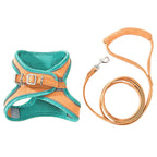Reflective Cat & Dog Vest Harness with Leash, Anti-Escape Soft Mesh, Blue/Green S-3XL