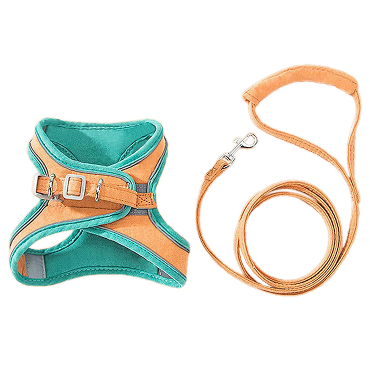 Reflective Cat & Dog Vest Harness with Leash, Anti-Escape Soft Mesh, Blue/Green S-3XL