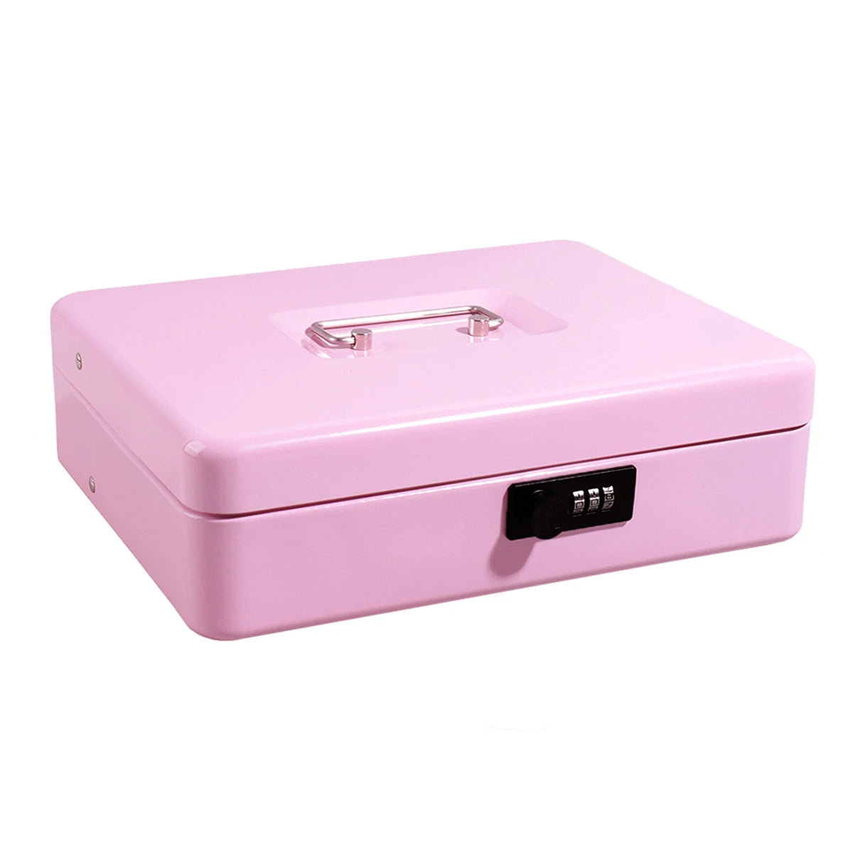 1 pc Money Box with Key -Money Tin with Lock - Medium-sized Cash Box with Coin Tray for Petty Cash Coins Notes,Home , Business