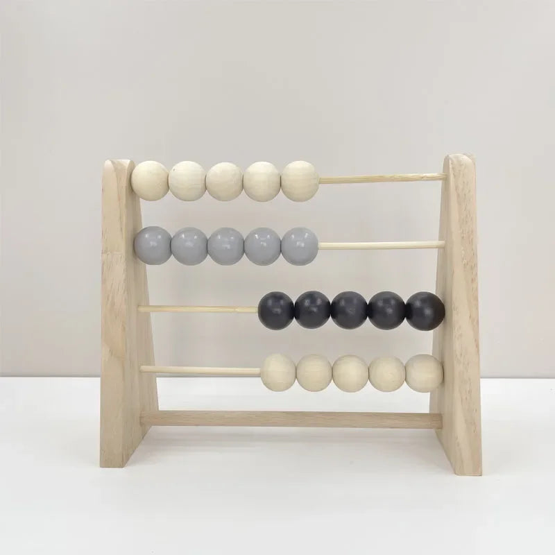 Nordic Wooden Abacus for Kids Room Desktop Decoration Baby Early Learning Math Educational Toy Natural Wood Nursery Decor