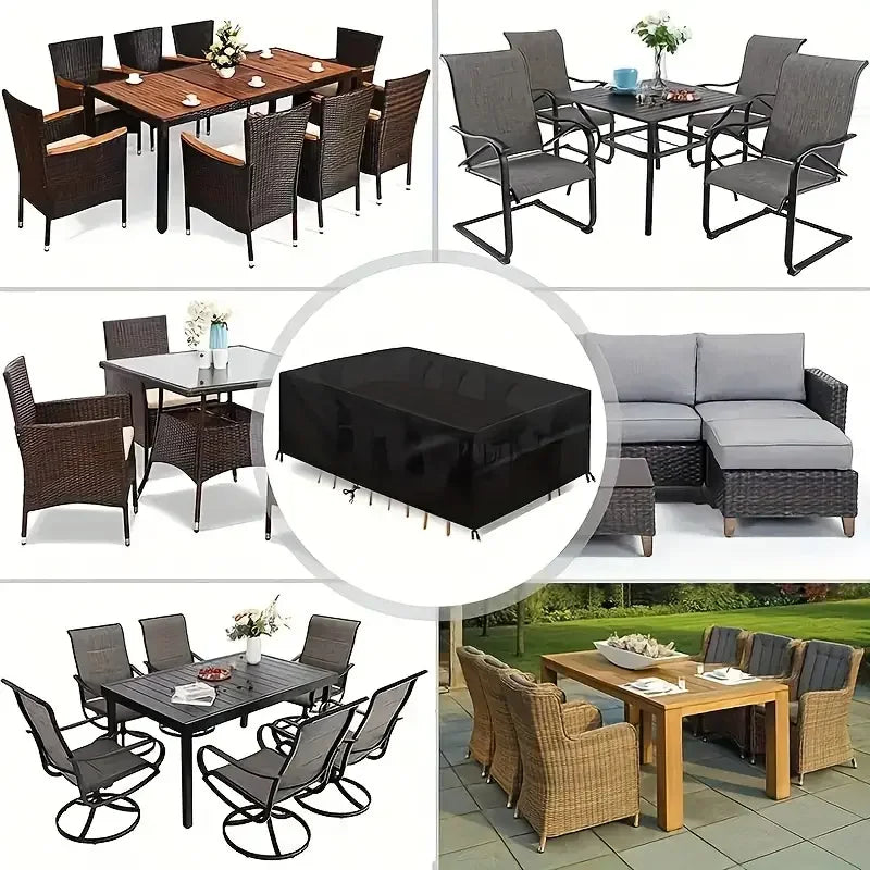Patio Furniture Covers, Table and Chair Covers Waterproof, Dustproof, UV-Resistant 210D Oxford Fabric Protective Covers