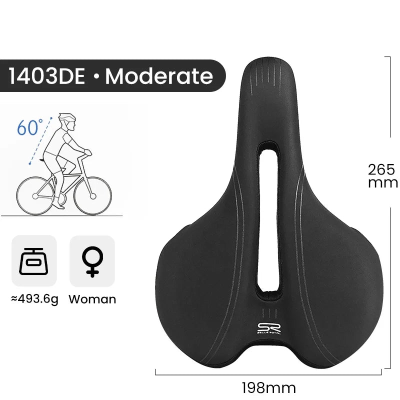 Bicycle Saddle PU Leather Soft Gel Cushion Breathable Shockproof MTB Road Bike Seat