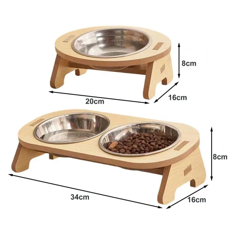 Pet Feeder Double Cat Food Bowl with Anti-Knockover Design Dog Water Feeding Container Cat Food Bowl Stander pet products