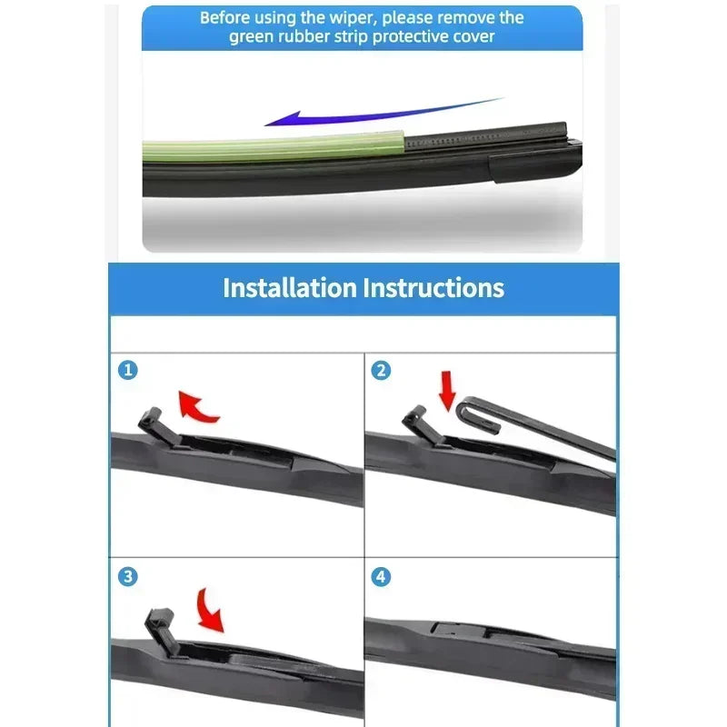 Car Front Rear Wiper Blades For Suzuki Swift Hatchback 2004 - 2017 2014 2013 2012 2010 2009 2008 2007 2005 Windshield Windscreen