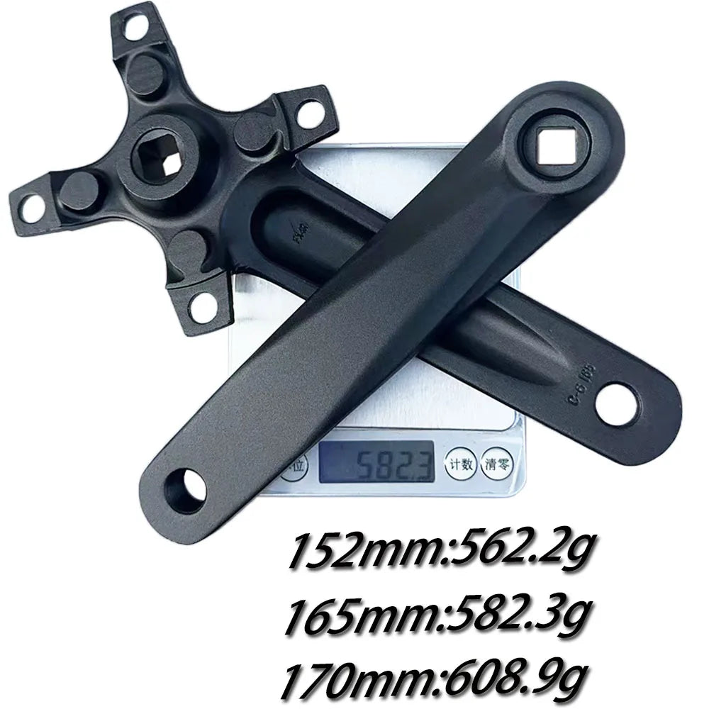 Bicycle crankset square taper single chainring 30T-42T black 152/165/170mm