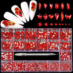 21 grid nail art diamond flat bottom glass diamond multi-style special-shaped diamond shiny nail rhinestone DIY nail art jewelry
