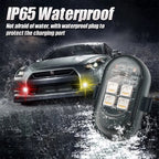 RGB Car Interior LED Light Kit with Wireless Remote, USB-C Rechargeable, Multi-Mode (2-10pc)