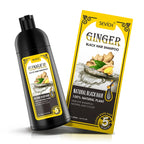 Black Hair Dye Shampoo with Ginseng Extract, 500ml, 5 Min Gray Coverage for Men & Women