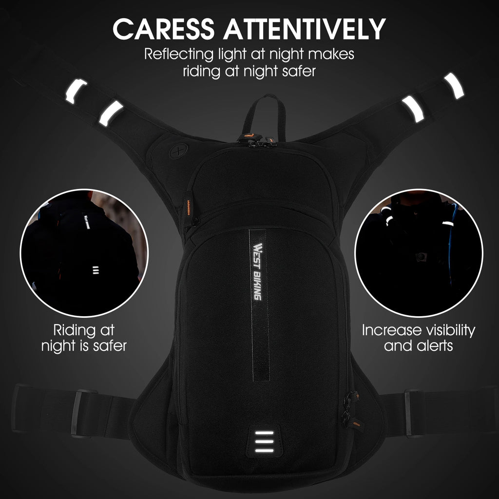 WEST BIKING 10L/20L Cycling Hydration Backpack Ergonomic Cross Harness Climbing Hiking Outdoor Sport Travel Reflective Backpack