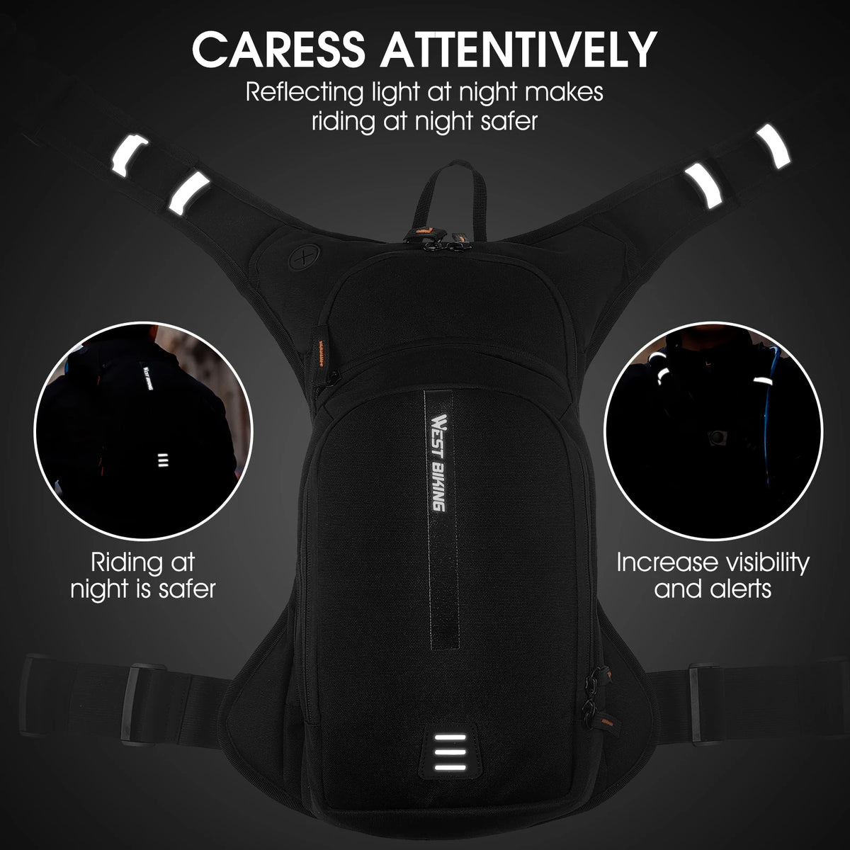 WEST BIKING 10L/20L Cycling Hydration Backpack Ergonomic Cross Harness Climbing Hiking Outdoor Sport Travel Reflective Backpack