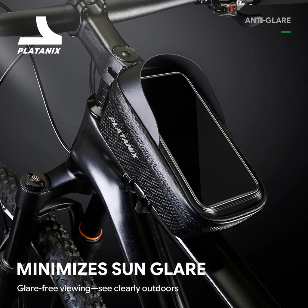 PLATANIX EVA Hard Shell Bike Top Tube Bag Quick Release Waterproof Frame Bag with Touch Screen Phone Case for MTB Road Bicycle