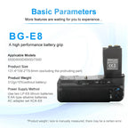 BG-550D BG-E8 Vertical Battery Grip for Canon EOS 550D 600D 650D 700D Rebel T2i T3i T4i T5i Anti-slip Stable Shooting