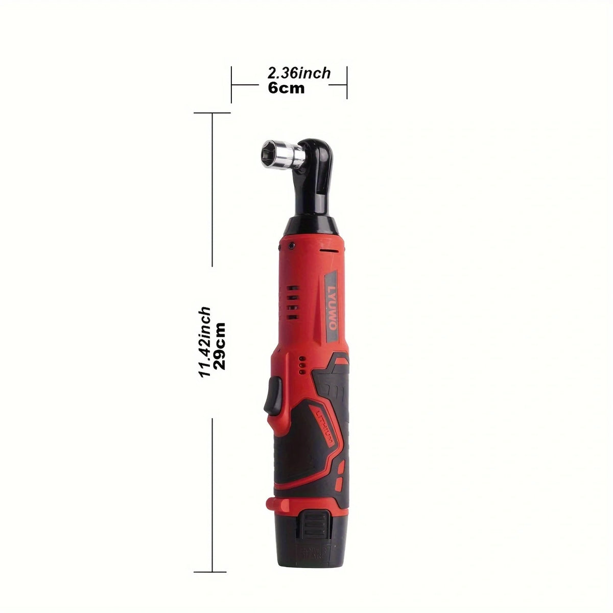 LYUWO 12V Cordless Right Angle Electric Wrench 45NM 3/8 Inch Ratchet Wrench Disassembly Nut Car Maintenance Tool With 4 Sockets